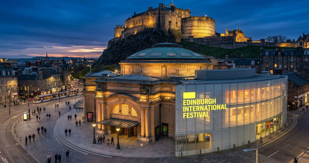 golf_club_image Usher Hall Edinburgh Representation With Edinburgh Castle in background